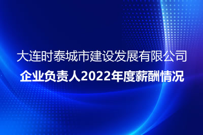 大連時泰城市建設(shè)發(fā)展有限公司 企業(yè)負責人2022年度薪酬情況 大連時泰城市建設(shè)發(fā)展有限公司 企業(yè)負責人2022年度薪酬情況